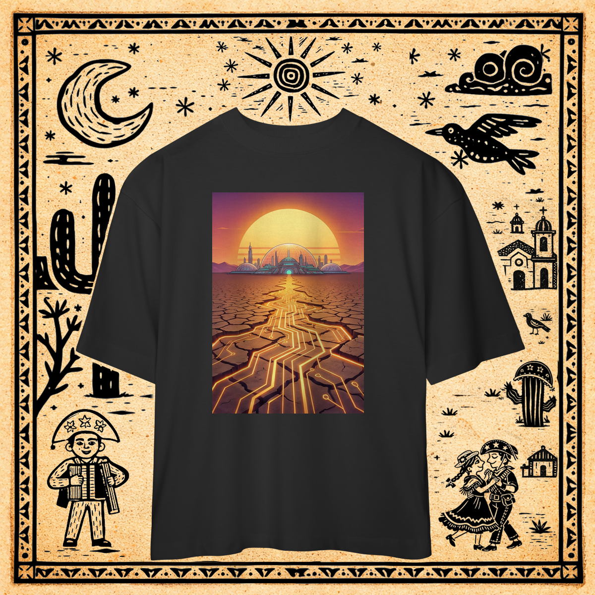 Nome do produto: Oversized - Camiseta Grid do Sertão & Cidade-Domo