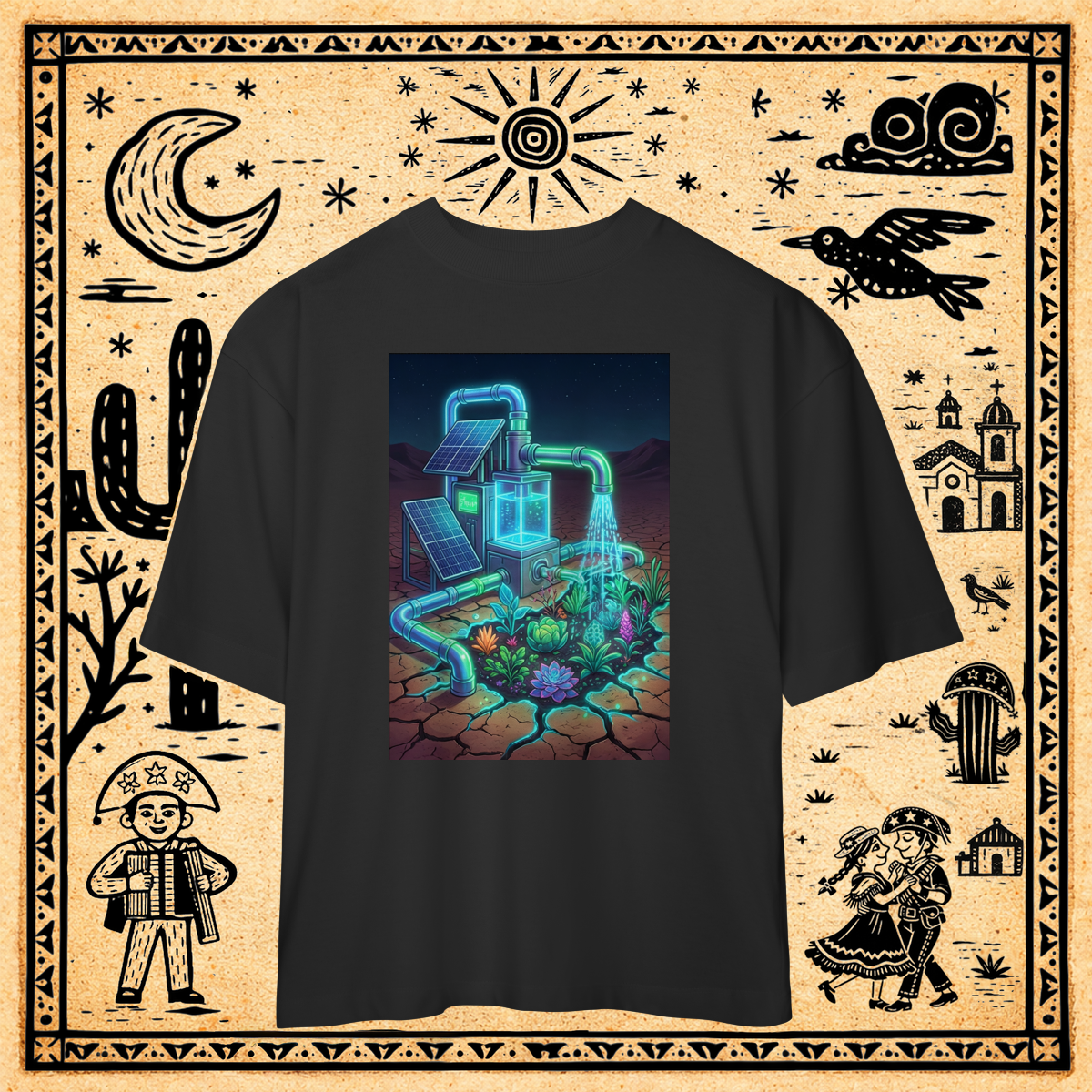 Nome do produto: Oversized - Camiseta Sistema Hídrico Neon