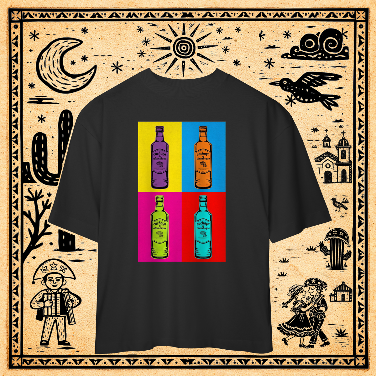 Nome do produto: Oversized - Camiseta Garrafada Pop