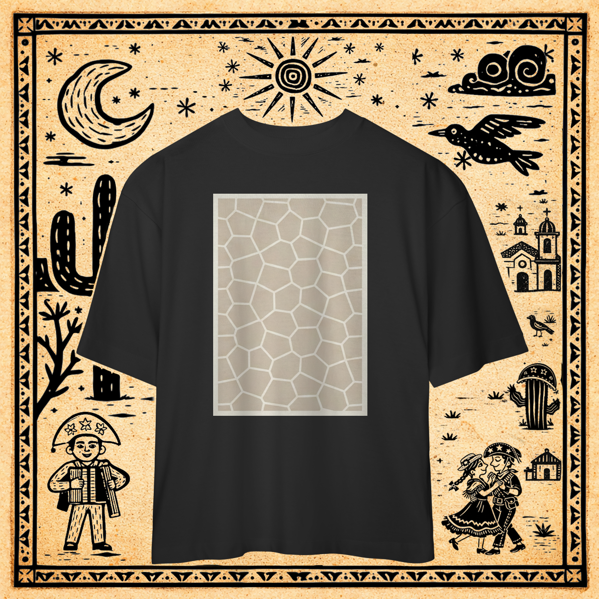 Nome do produto: Oversized - Camiseta Polígonos da Seca