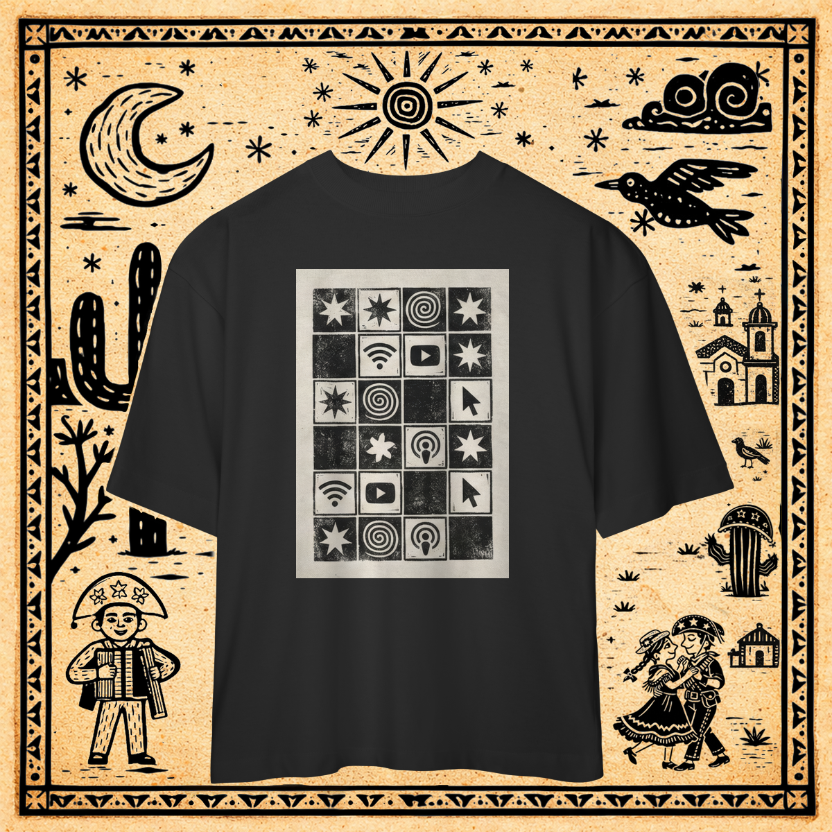 Nome do produto: Oversized - Camiseta Xilo-Tech Grid