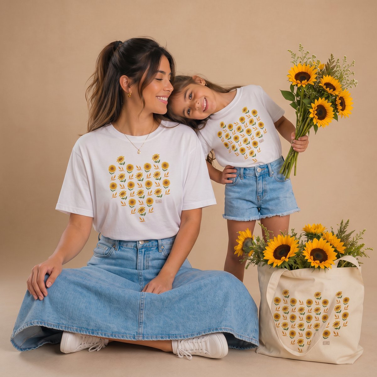Nome do produto:  Kit T-Shirt Júlia Mãe & Filha + Ecobag
