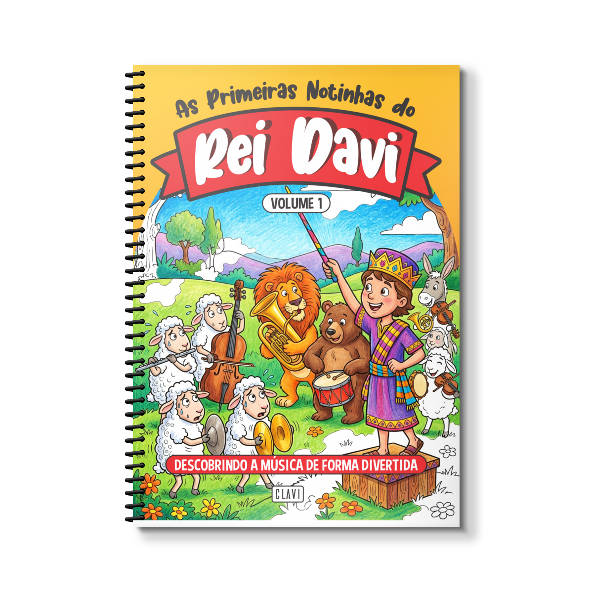 Nome do produto: Livro Musical Infantil - As primeiras notinhas do Rei Davi