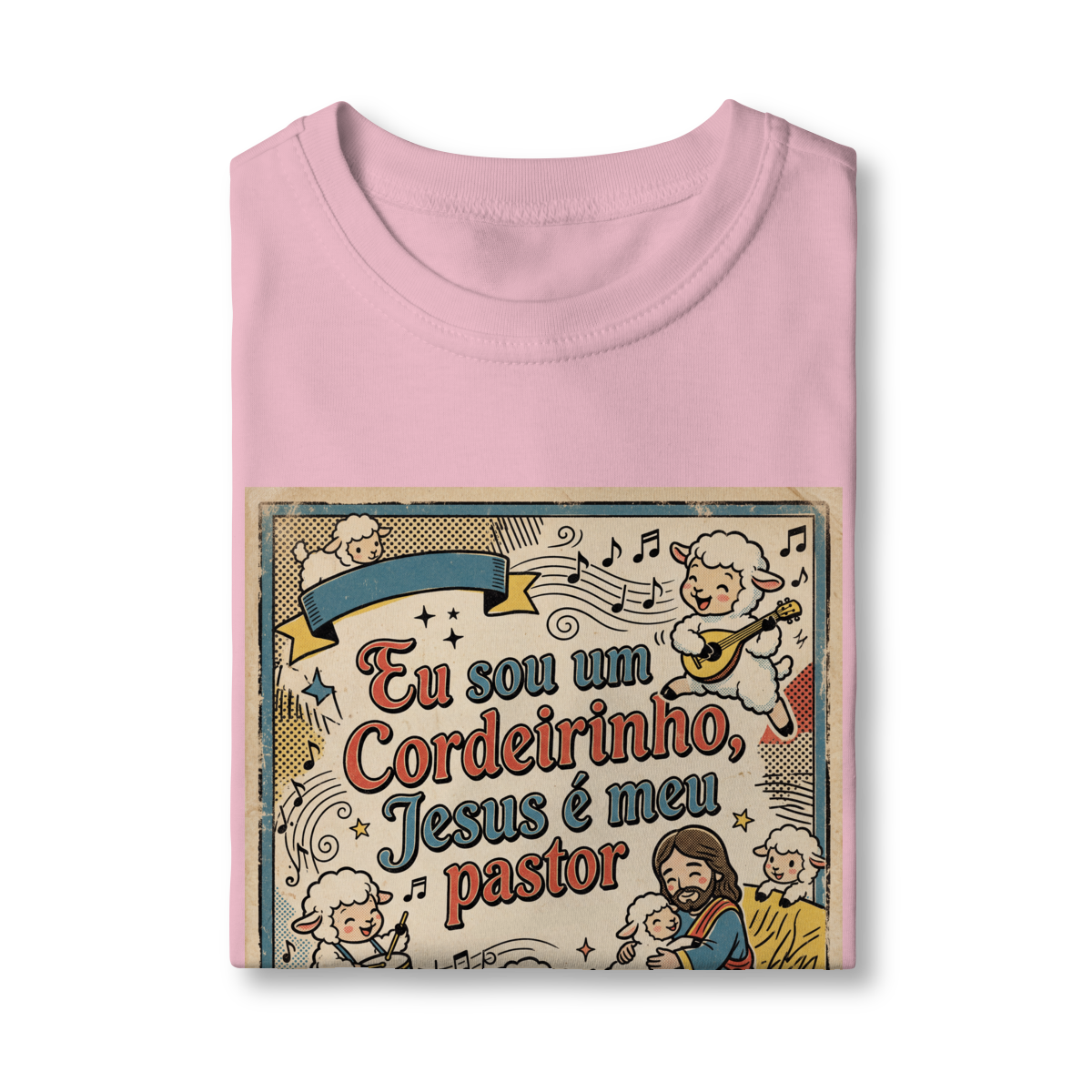 Nome do produto: Camiseta Clássica Infantil Eu sou um Cordeirinho