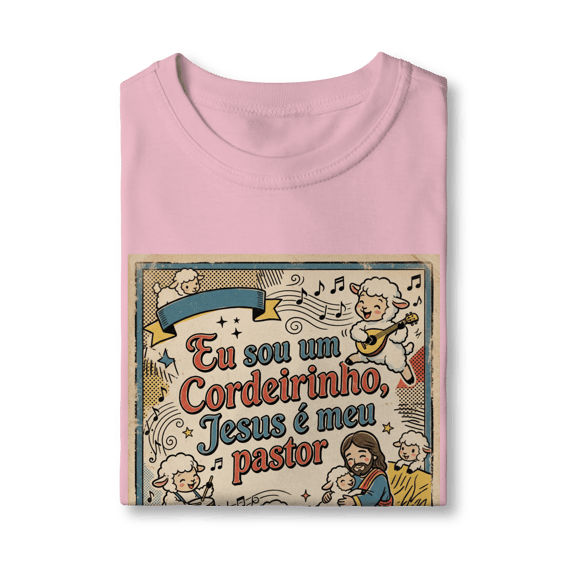 Camiseta Clássica Infantil Eu sou um Cordeirinho