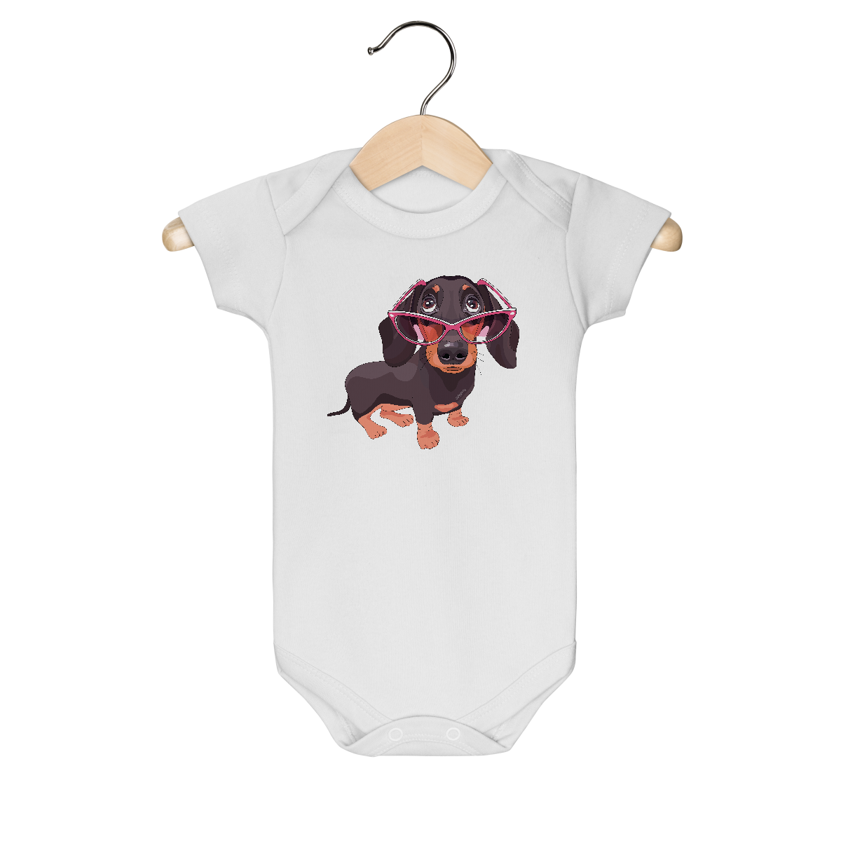 Nome do produto: Body Bebê Dachshund de Óculos