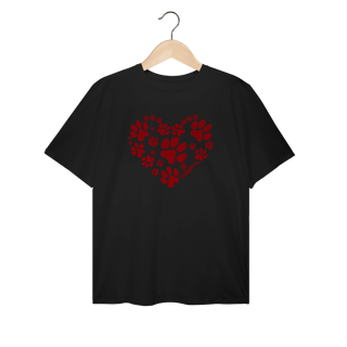 Camiseta Plus Size Coração - I Love My Dog