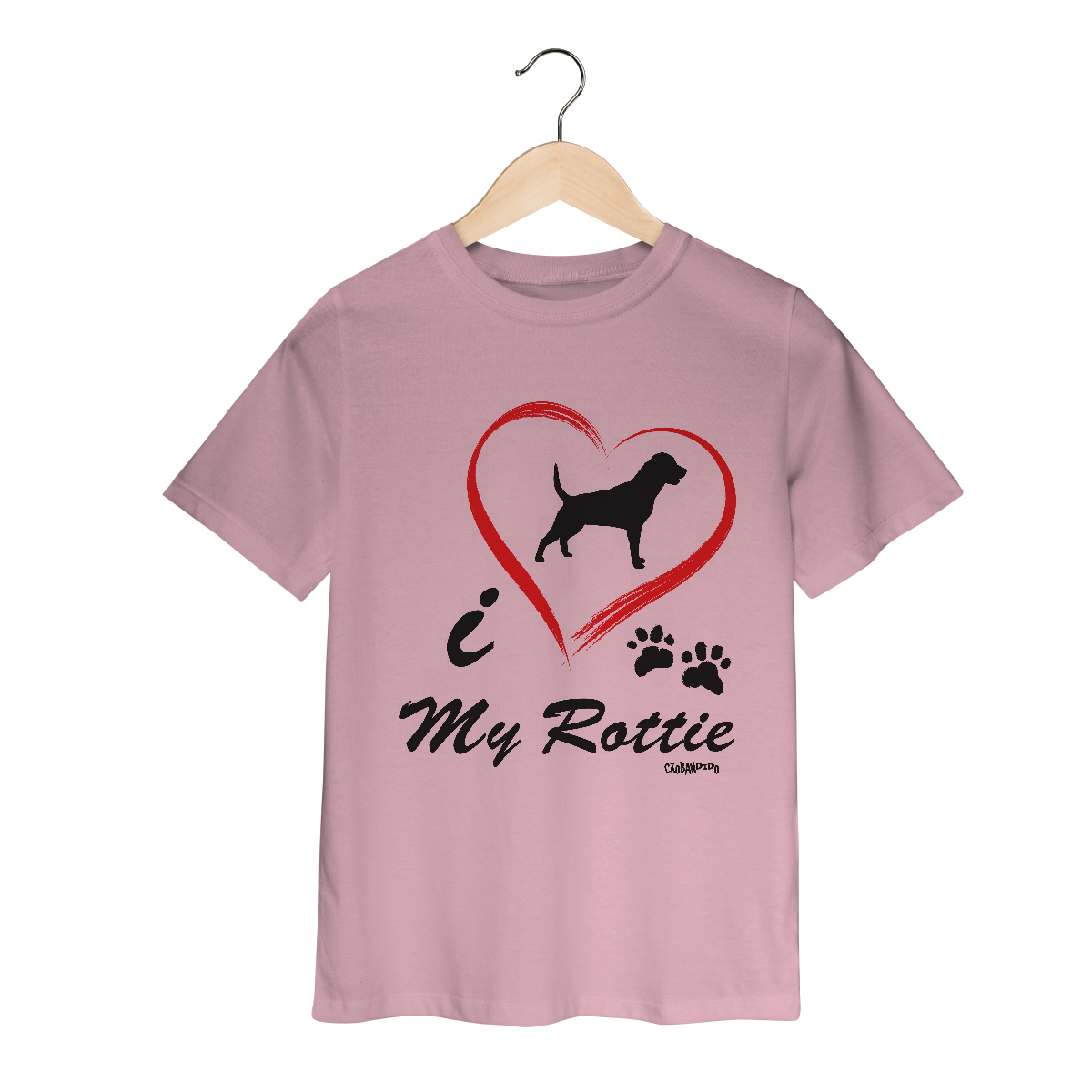 Nome do produto: Camiseta Infantil Rottweiler - I Love My Rottie
