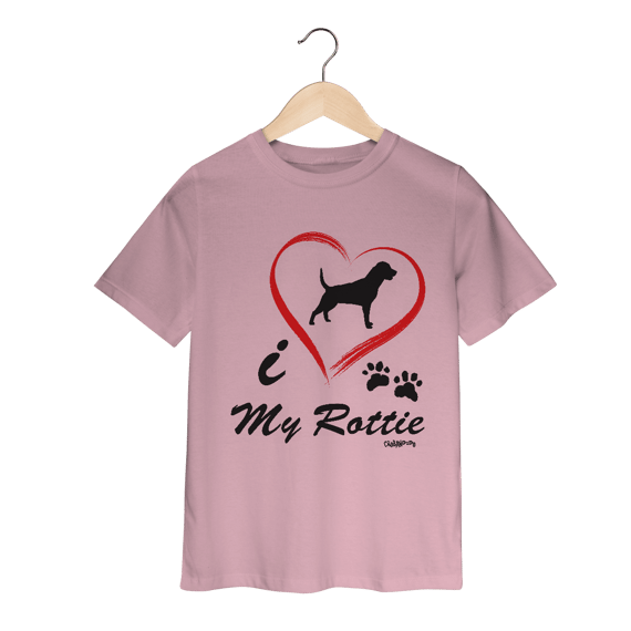 Camiseta Infantil Rottweiler - I Love My Rottie