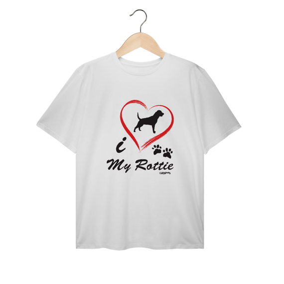Camiseta Plus Size Rottweiler - I Love My Rottie