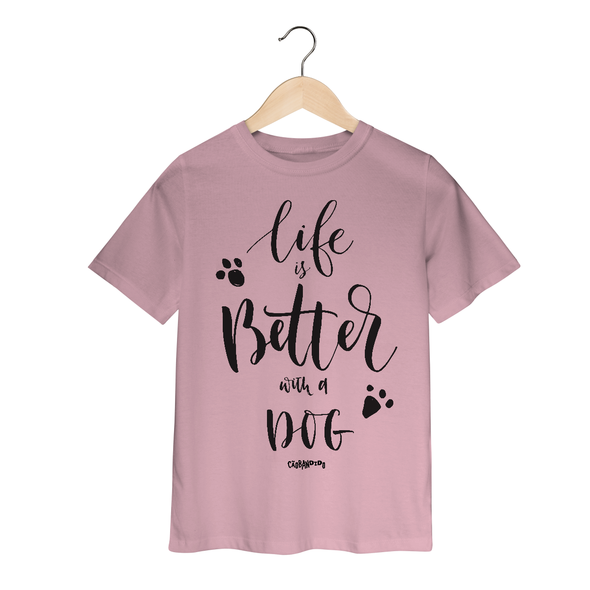 Nome do produto: Camiseta Infantil Life is Better With a Dog