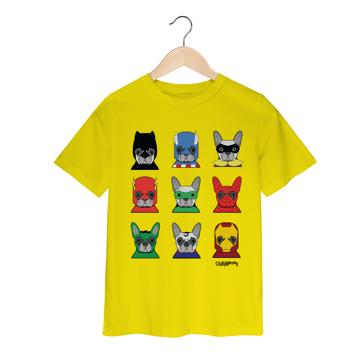 Nome do produto: Camiseta Infantil Cachorros Super-Heróis