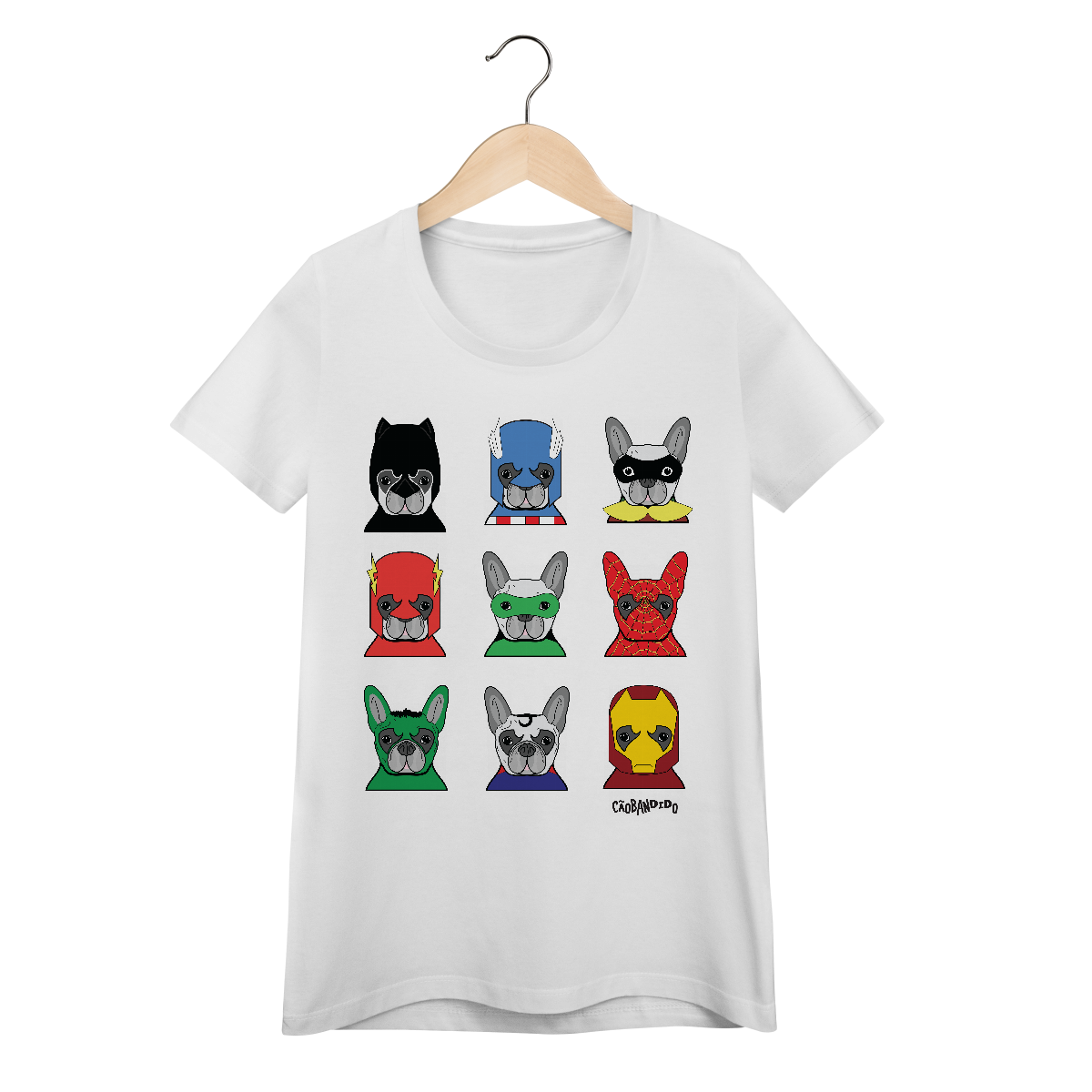 Nome do produto: Baby Look Cachorros Super-Heróis