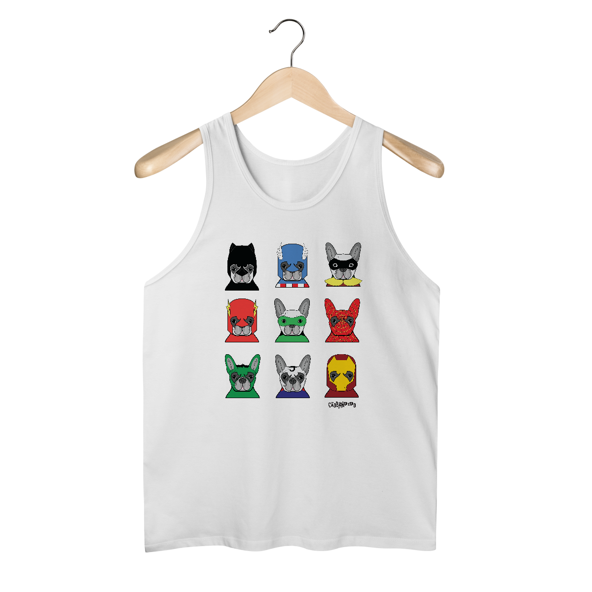 Nome do produto: Regata Cachorros Super-Heróis