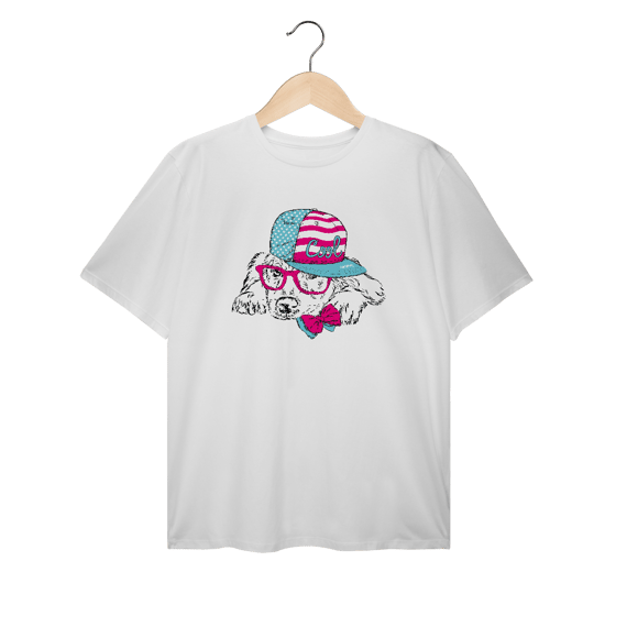 Camiseta Plus Size Cachorro Cool