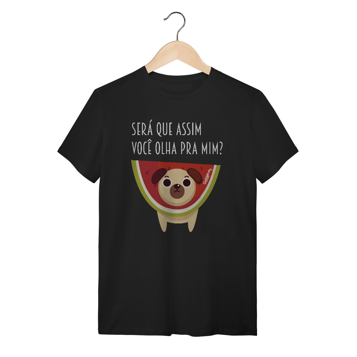 Nome do produto: Camiseta Cachorro Melancia - Será Que Assim Você Olha Pra Mim?