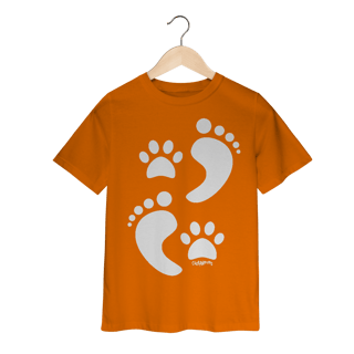Nome do produto Camiseta Infantil Cachorro Pegadas