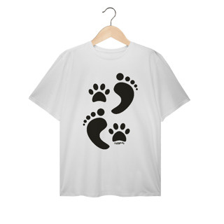 Camiseta Plus Size Cachorro Pegadas