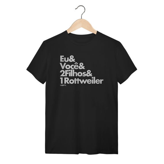 Camiseta 2 Filhos e 1 Cachorro Rottweiler