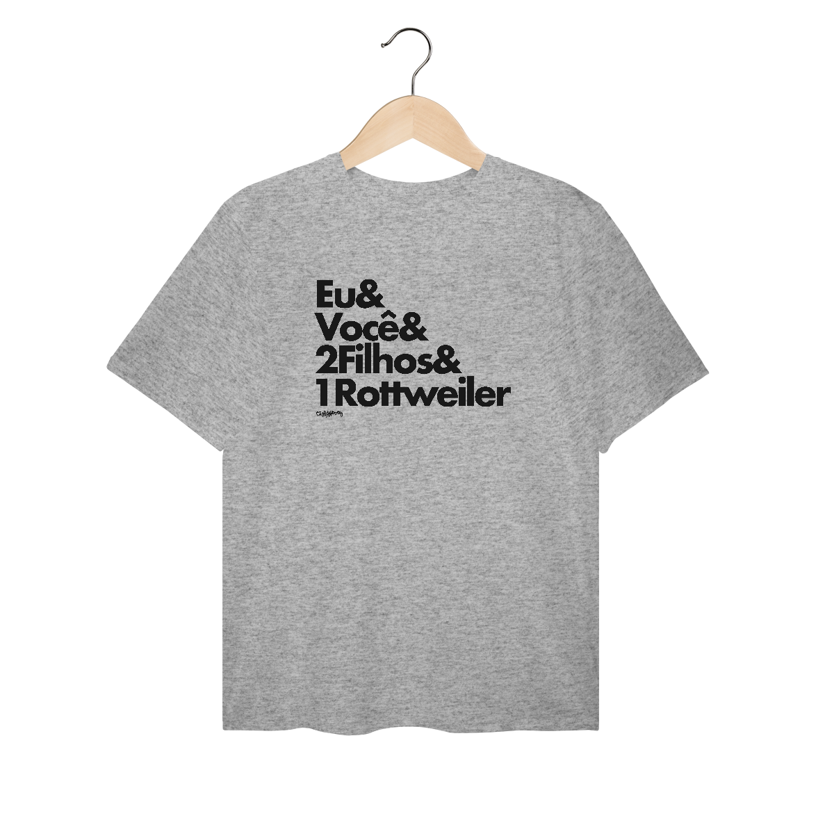 Nome do produto: Camiseta Plus Size 2 Filhos e 1 Cachorro Rottweiler