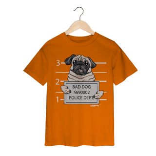 Nome do produto Camiseta Infantil Pug Bad Dog