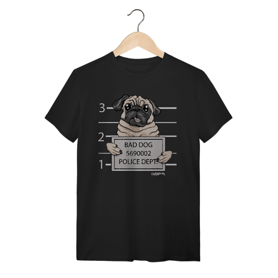 Camiseta Pug Bad Dog