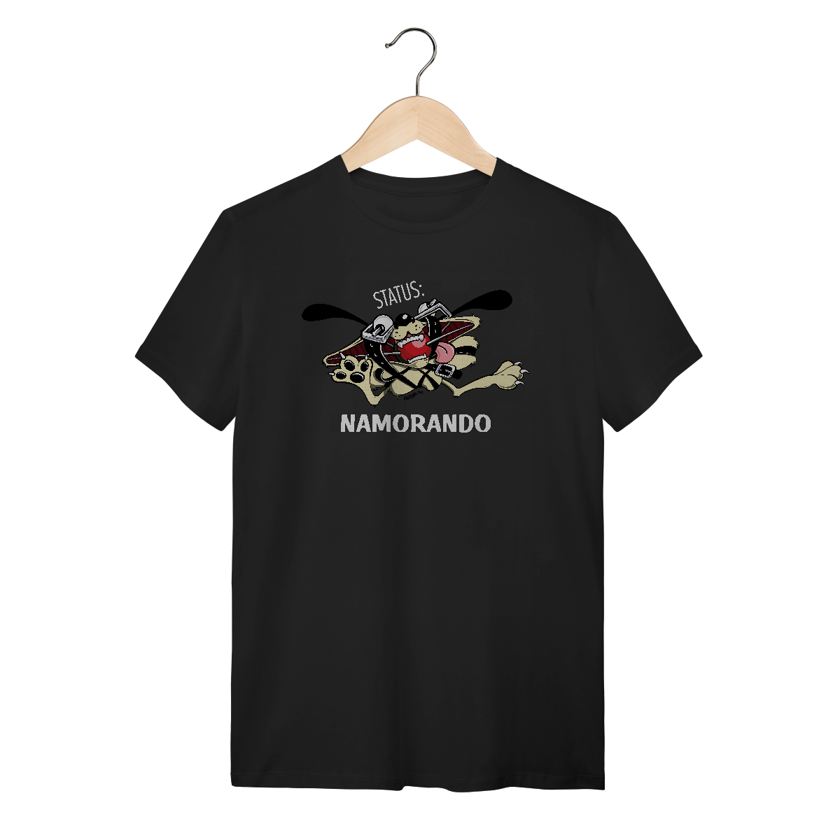 Nome do produto: Camiseta Cachorro Status Namorando