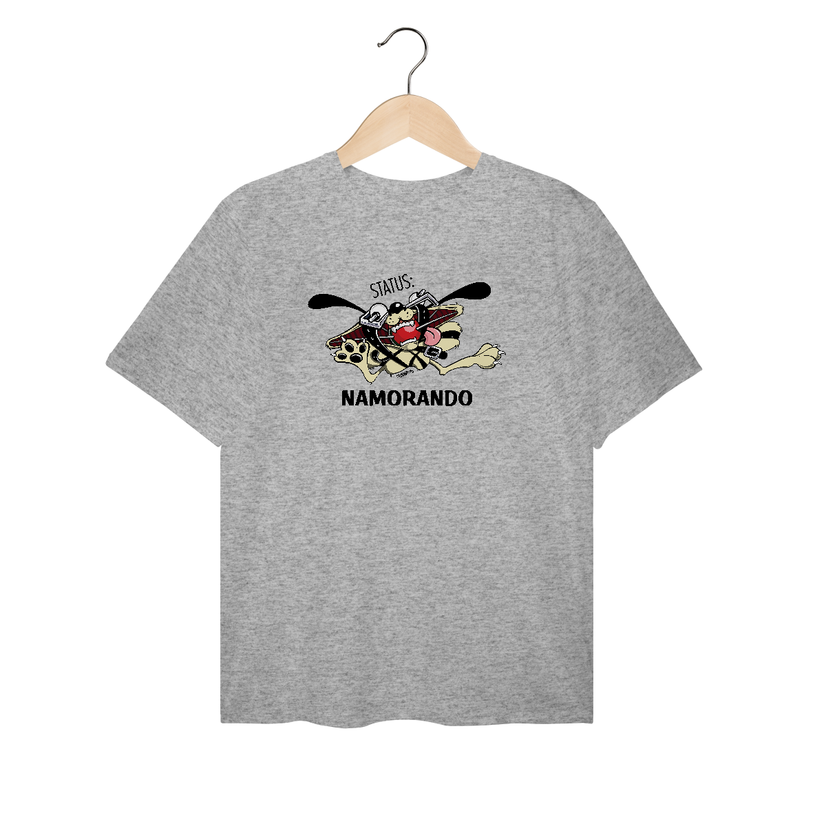 Nome do produto: Camiseta Cachorro Status Namorando