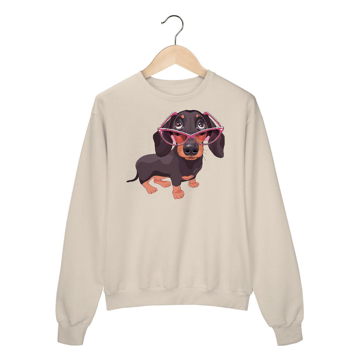 Nome do produto: Moletom Blusão Dachshund de Óculos