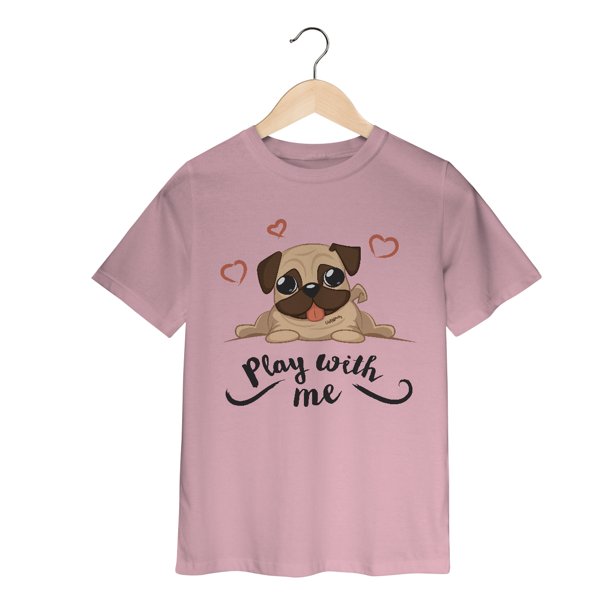 Nome do produto: Camiseta Infantil Pug Play With Me