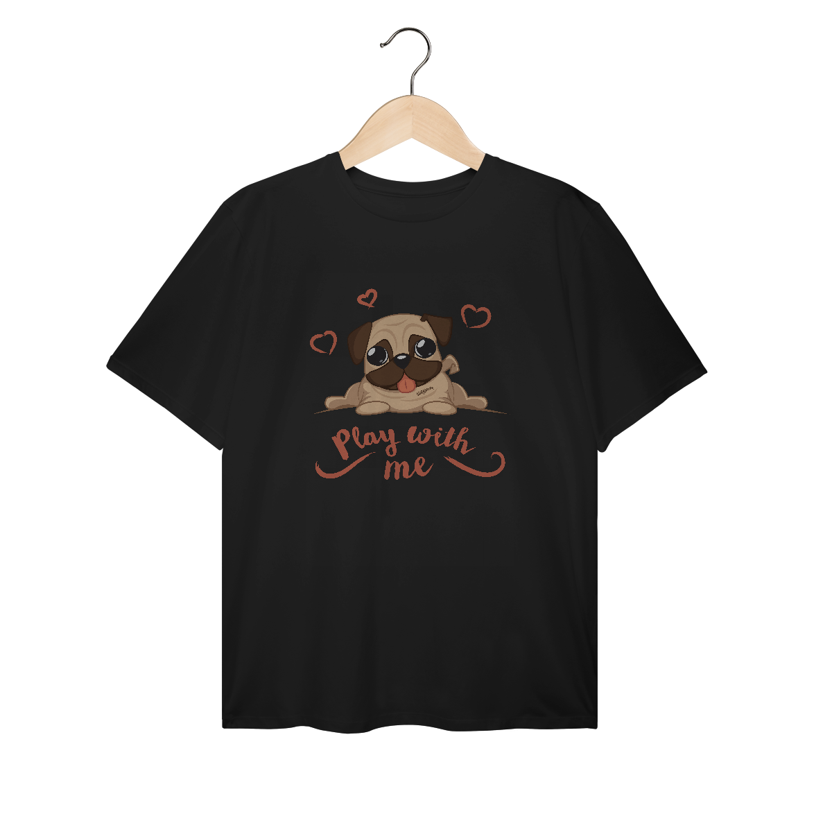 Nome do produto: Camiseta Plus Size Pug Play With Me