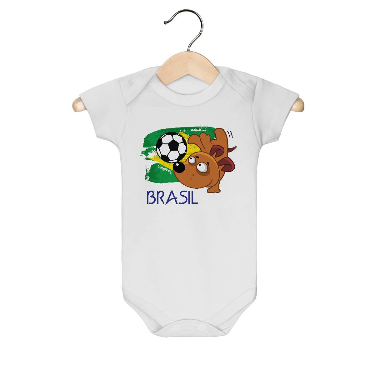 Nome do produto: Body Bebê Brasil - Cachorro Jogador