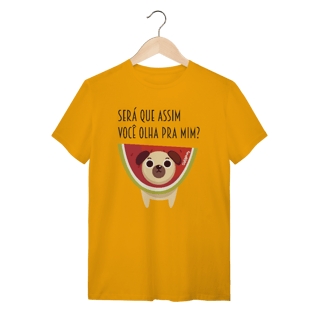 Nome do produto Camiseta Cachorro Melancia - Será Que Assim Você Olha Pra Mim?