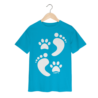 Camiseta Infantil Cachorro Pegadas