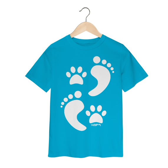 Camiseta Infantil Cachorro Pegadas