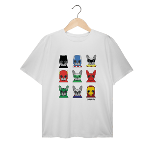 Nome do produto Camiseta Plus Size Cachorros Super-Heróis