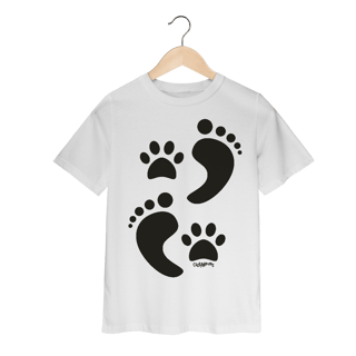Nome do produto Camiseta Infantil Cachorro Pegadas