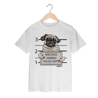 Nome do produto Camiseta Infantil Pug Bad Dog
