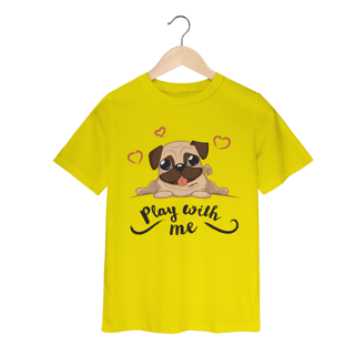 Nome do produto Camiseta Infantil Pug Play With Me