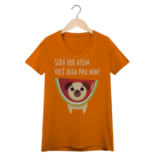Nome do produto Baby Look Cachorro Melancia - Será Que Assim Você Olha Pra Mim?