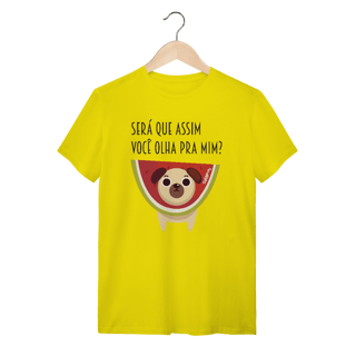 Nome do produto Camiseta Cachorro Melancia - Será Que Assim Você Olha Pra Mim?