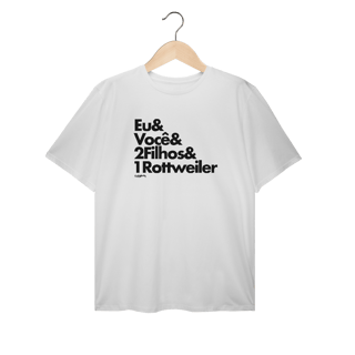 Nome do produto Camiseta Plus Size 2 Filhos e 1 Cachorro Rottweiler