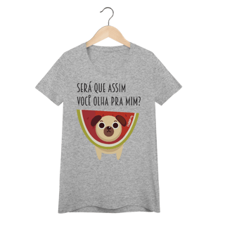 Nome do produto Baby Look Cachorro Melancia - Será Que Assim Você Olha Pra Mim?