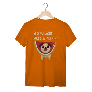 Nome do produto Camiseta Cachorro Melancia - Será Que Assim Você Olha Pra Mim?