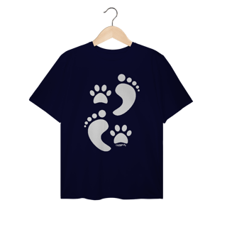 Nome do produto Camiseta Plus Size Cachorro Pegadas