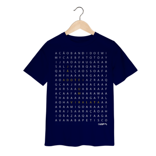 Nome do produto Camiseta Infantil Caça Palavras - Já Adotei um Vira-Lata