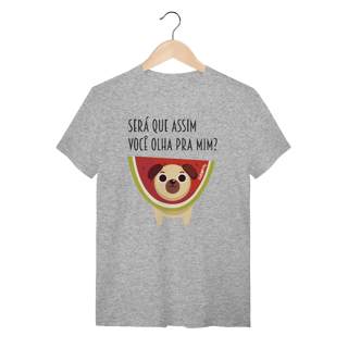 Nome do produto Camiseta Cachorro Melancia - Será Que Assim Você Olha Pra Mim?
