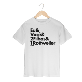 Nome do produto Camiseta Infantil 2 Filhos e 1 Cachorro Rottweiler