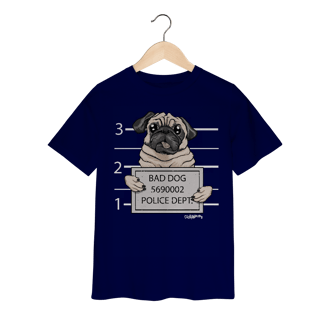 Nome do produto Camiseta Infantil Pug Bad Dog
