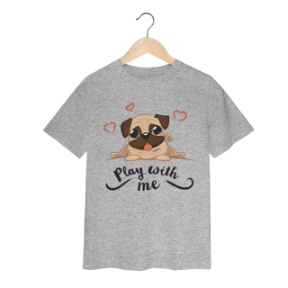 Nome do produto Camiseta Infantil Pug Play With Me